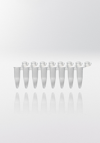 Nerbe Plus PCR microcentrifuge tube PP, 0,2ml, 8-strips, individually attached flat & transparent caps, 3-
linkages, highly transparent (120 pcs)