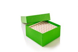 box cardboard fpr 4.0ml cryo vials, incl. 10x10-insert, green (36 pcs)