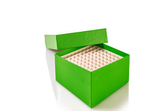 Box cardboard for 5.0ml cryo vials, incl. 10x10-insert, green (36 pcs)