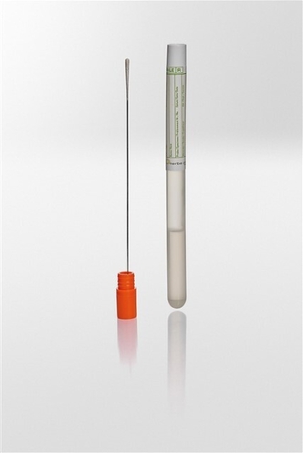 Transport swab with amies medium, aluminium stick with viscose tip, color code orange, single peel-pack, np pcr ready, sterile R, CE/IVD