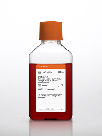 Corning® 500 mL DMEM (Dulbecco’s Modified Eagle’s Medium) with 1 g/L glucose, L-glutamine, sodium pyruvate