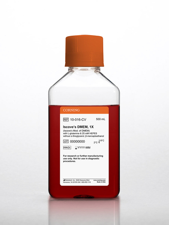 Corning® 500 mL Iscove’s Modification of DMEM with L-glutamine, 25 mM HEPES