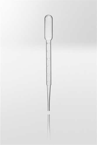 Transfer pipette PE, 3ml, single packed, length, 150 mm, transparent, grad., sterile R (200 pcs)