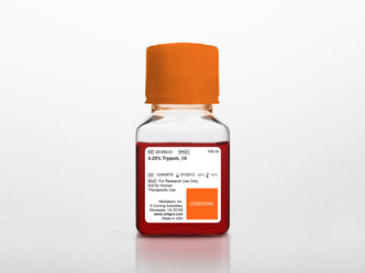 Corning® 100 mL Trypsin 1X, 0.25% Trypsin in HBSS [-] calcium, magnesium, Porcine Parvovirus tested