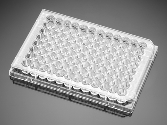 Corning® Primaria™ 96-well Clear Flat Bottom Microtest Microplate, with Lid, Sterile, 1/Pack,50/Case
