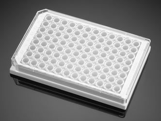 Corning® BioCoat™ Collagen I 96-well White/Clear Flat Bottom TC-treated Microplate, with Lid, 5/Case
