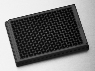 Corning® 384-well Low Flange Black Flat Bottom Polystyrene NBS Microplate, 10 per Bag, without Lid, With Generic Bar Code, Nonsterile