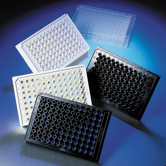 Corning® 96-well Solid Black Flat Bottom Polystyrene TC-treated Microplates, 20 per bag, with Lid, Sterile