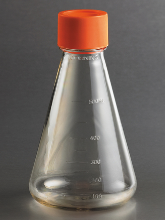 Corning® 500 mL Polycarbonate Erlenmeyer Flask with Flat Cap