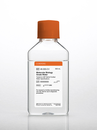 Corning® 500 mL Molecular Biology Grade Water Tested to USP Sterile Purified Water Specifications