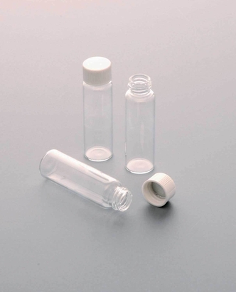 Pico Glass Vial, 7mL, with 15mm foil-lined, white urea screw caps, case of 1000