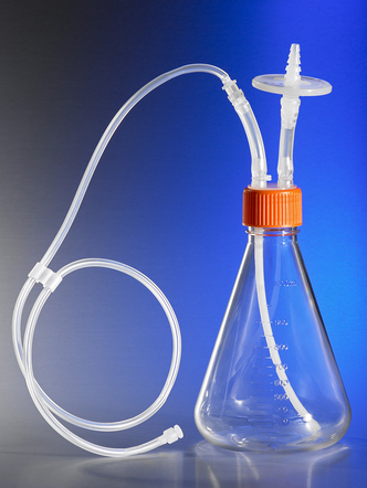 Corning® 1L Polycarbonate Erlenmeyer Flask with Dip Tube, with 0.2 µm PTFE Filter, MLL