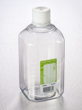 Corning® Gosselin™ Water Sampling Octagonal PET Bottle, 1 L, Graduated, No Sodium Thiosulfate, 31 mm Tamper-evident Cap, Sterile, 48/Case