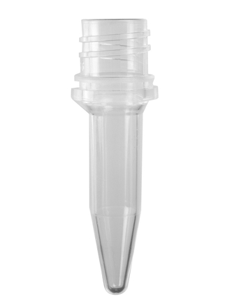 Axygen® 0.5 mL Elongated Conical Screw Cap Tubes Only, Polypropylene, Clear, Nonsterile, 500 Tubes/Pack, 8 Packs/Case