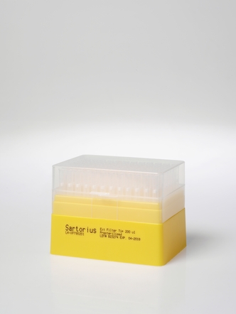 Sartorius Filter Tips 0,5-200 µl in rack, extended, sterile (10x96)