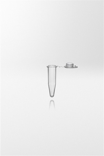 Nerbe Plus PCR microcentrifuge tube PP, 0,5ml, attached flat & frosted cap, transparent (1000 pcs)