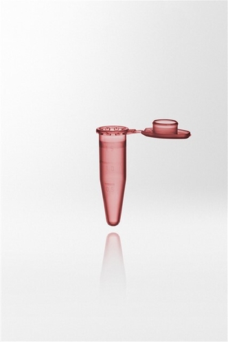 Microcentrifuge tube PP, 1,5ml, attached cap, red (8000 pcs)