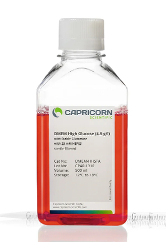 DMEM High Glucose (4.5 g/l), with Stable Glutamine, with 25 mM HEPES (500 ml)