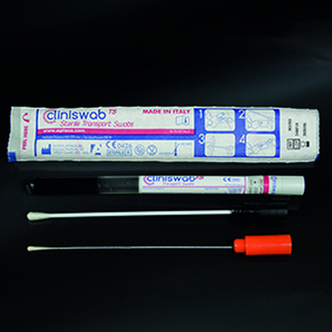 Aptaca Swabs aluminium stick, rayon tip, with test tubes Ø12x150 mm with AMIES with Charcoal medium, sterile - ind. Wrapped. (150 pcs)