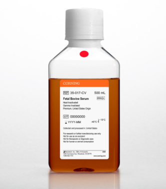 Corning® Fetal Bovine Serum, 500 mL, Premium, United States Origin (Heat Inactivated and Gamma Irradiated)