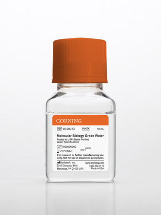 Corning® 100 mL Molecular Biology Grade Water Tested to USP Sterile Purified Water Specifications