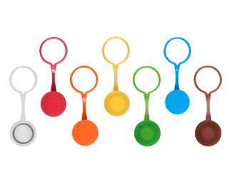 Axygen® Microcentrifuge Looped Screw Caps, with O-ring, Orange, Polypropylene, 500 Caps/Pack, 8 Packs/Case