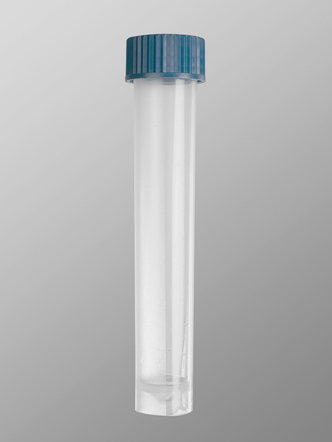 Axygen® 10 mL Self Standing Screw Cap Transport Tube with Blue Cap, Clear, Nonsterile, 1000 Tubes and Caps/Case