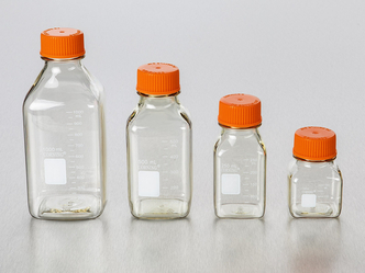 Corning® 500 mL Square Polycarbonate Storage Bottles with 45 mm Caps, sterile, 24 pcs
