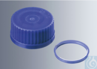 Pouring ring, PP, GL 45 blue, pack of 10